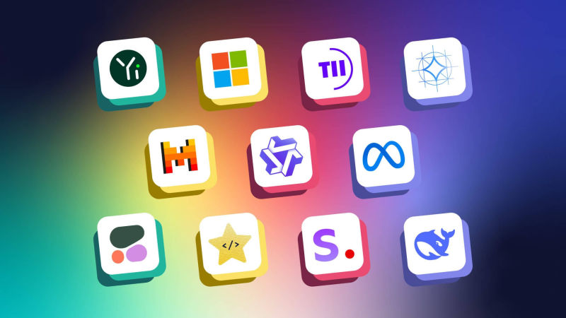 A colorful collage of logos for various open-source AI models and tech companies, symbolizing the expanding ecosystem of tools for a local n8n setup.